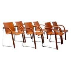 Set Eight Stacking Chairs designed by Ulrich Böhme & Wulf Schneider for Thonet.