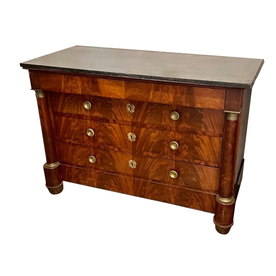 French Empire Mahogany Commode For Sale