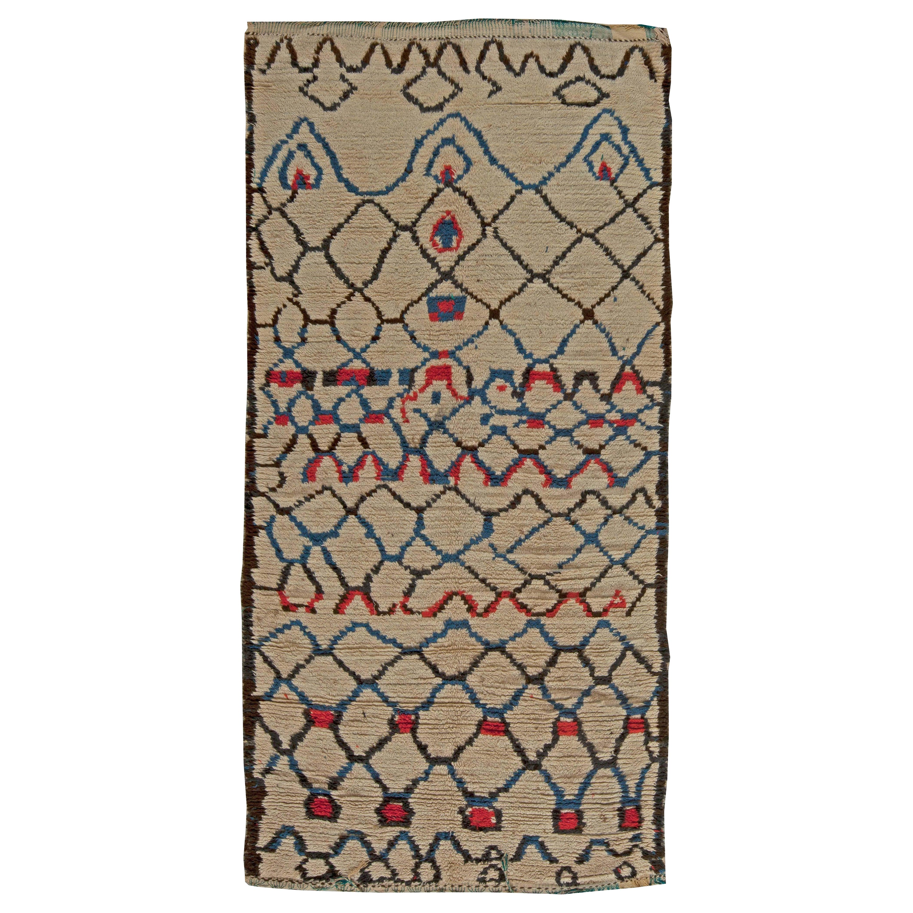 Vintage Tribal Moroccan Wool Rug