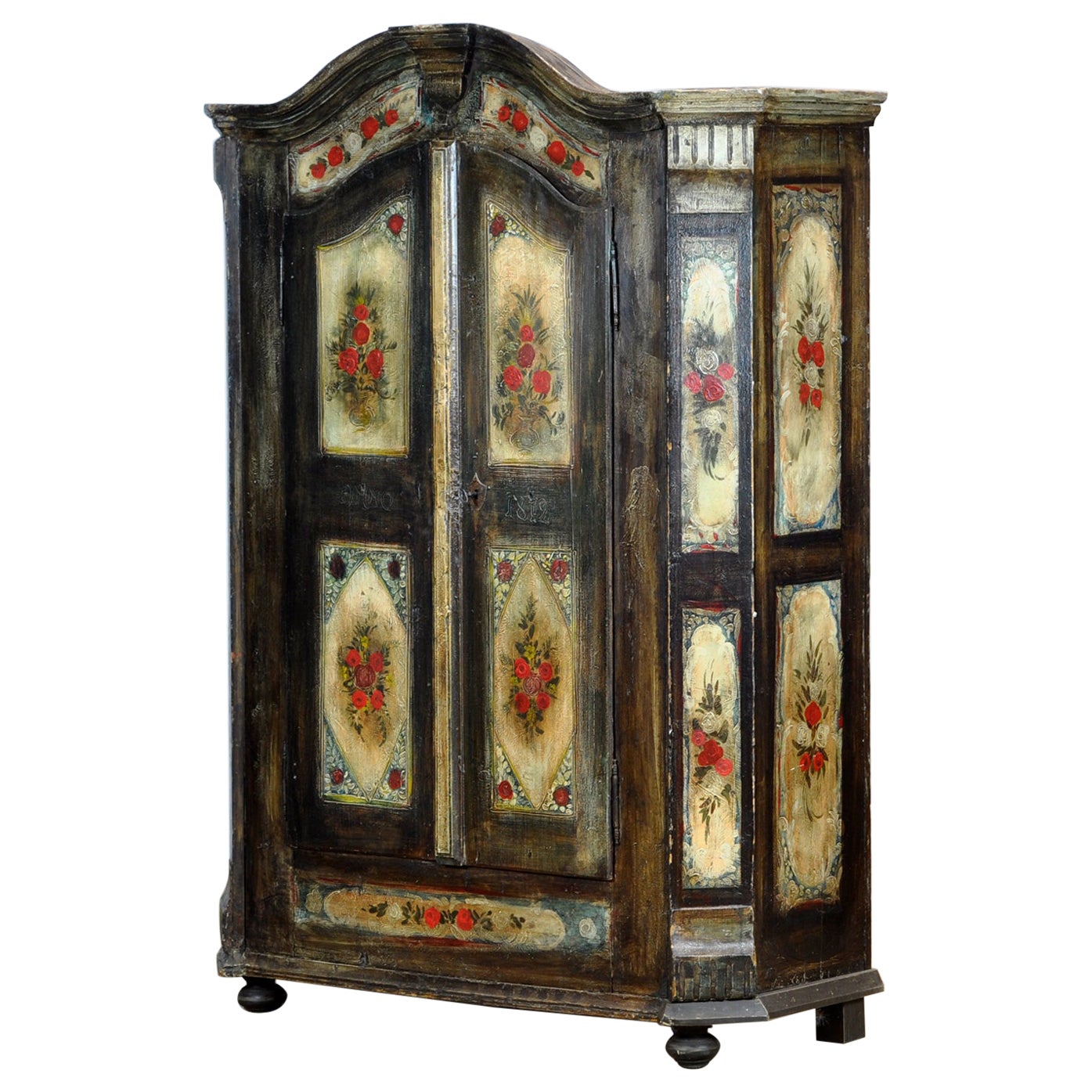 Antique German Hand Painted Cabinet, Anno 1812