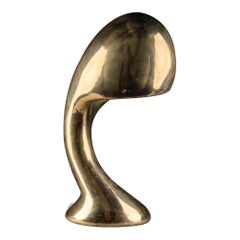 Heavy "polished mirror" bronze table lamp, circa 1970, France