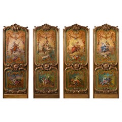 Set von vier Tafeln, dekoriert mit Kunstwerken Allegorien, Frankreich, um 1865