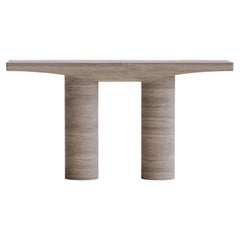 Console Contemporary Solid Silver Travertine Abraccio 160 by Studio Narra