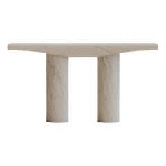 Contemporary Solid White Marble Abraccio Console 160 by Studio Narra