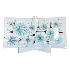 A Rectangular Blot Pattern Studio Art Glass Ashtray by Higgins