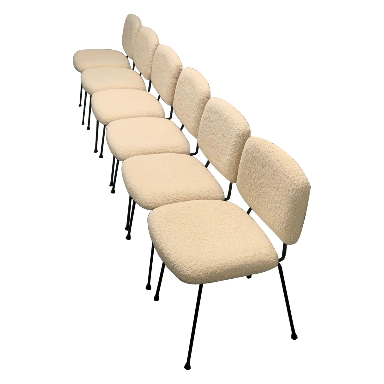 Set of six chairs "CM 196" by Pierre Paulin 1960's Thonet edition 