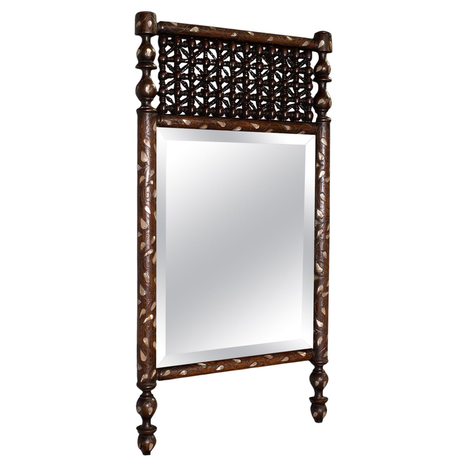 Antique Decorative Wall Mirror, Anglo Indian, Colonial, Late Victorian, C.1900 For Sale