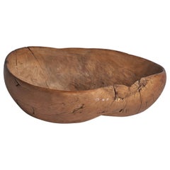 Antique Swedish Craft, Bowl, Burl Wood, Sweden, 19th Century
