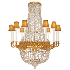 French 19th Century Louis XVI St. Ormolu And Crystal Chandelier