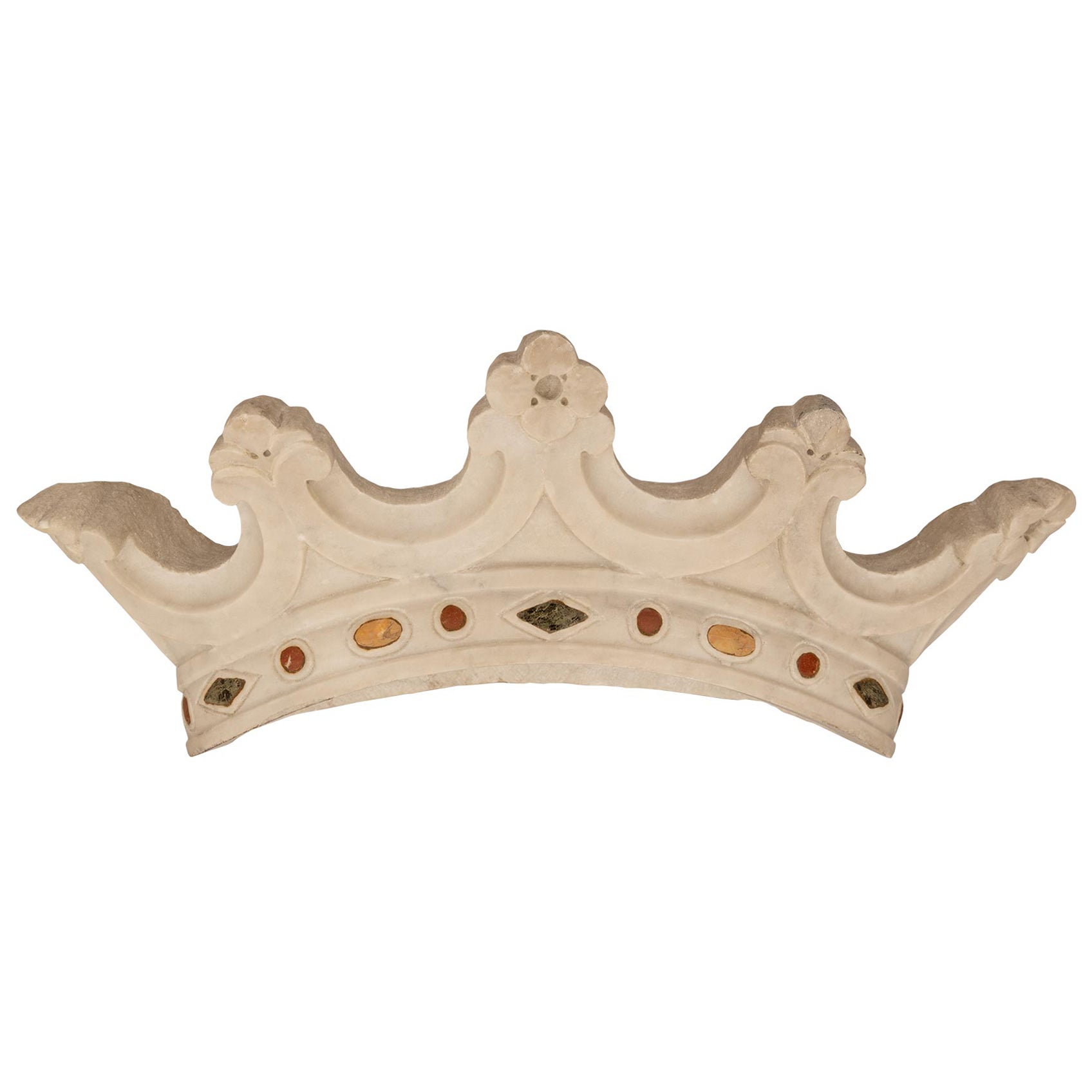 Italian 19th Century Architectural Wall Element Of A Crown For Sale