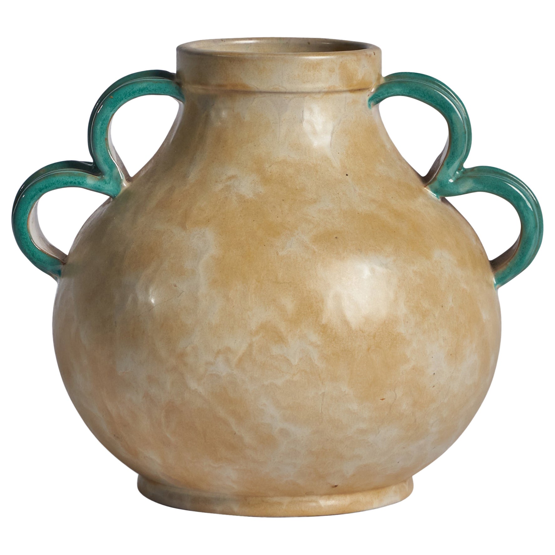 Upsala Ekeby, Vase, Earthenware, Sweden, 1930s For Sale