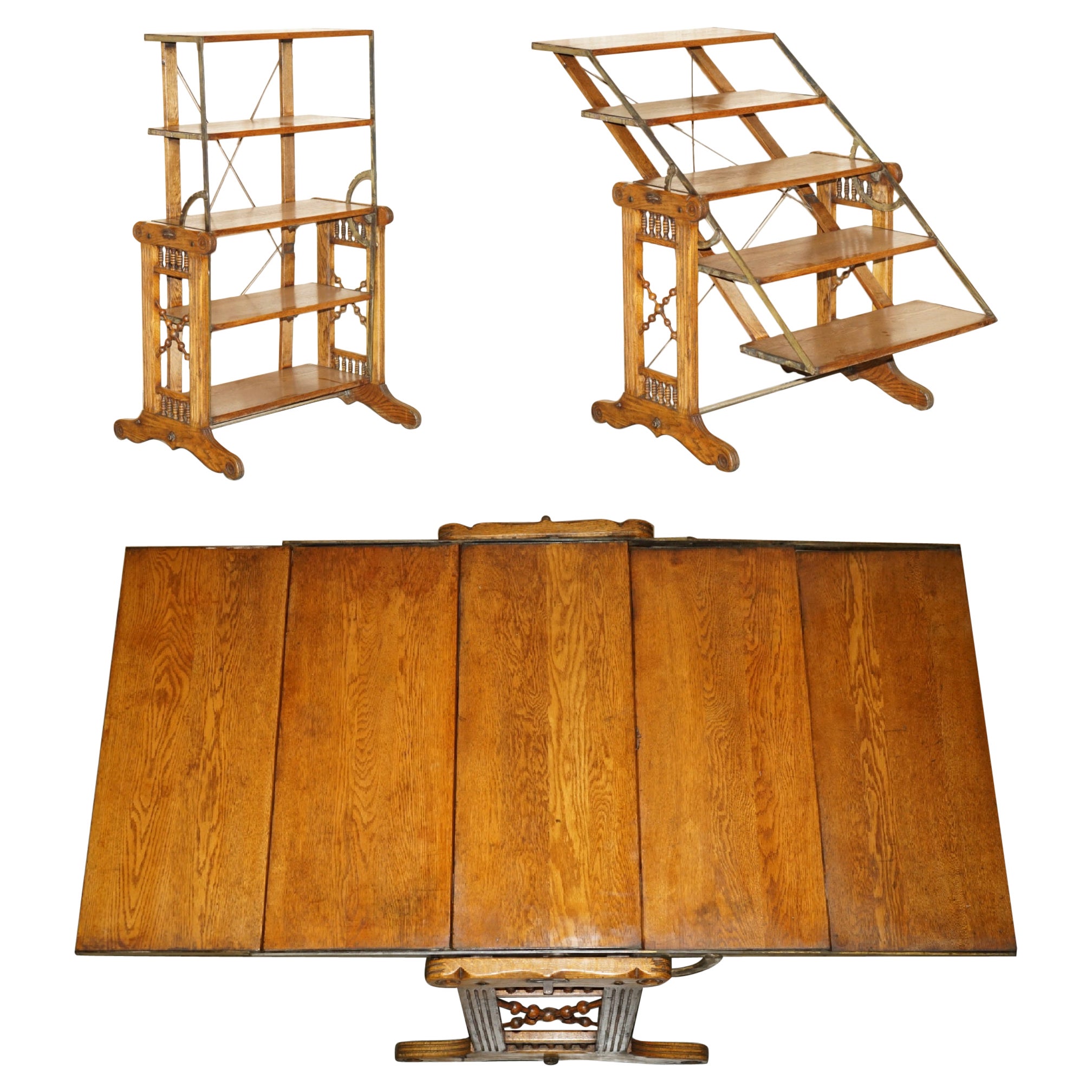 FULLY RESTORED CiRCA 1910 BOECKH BROTHERS METAMORPHIC BAKERS TABLE BOOKCASE For Sale