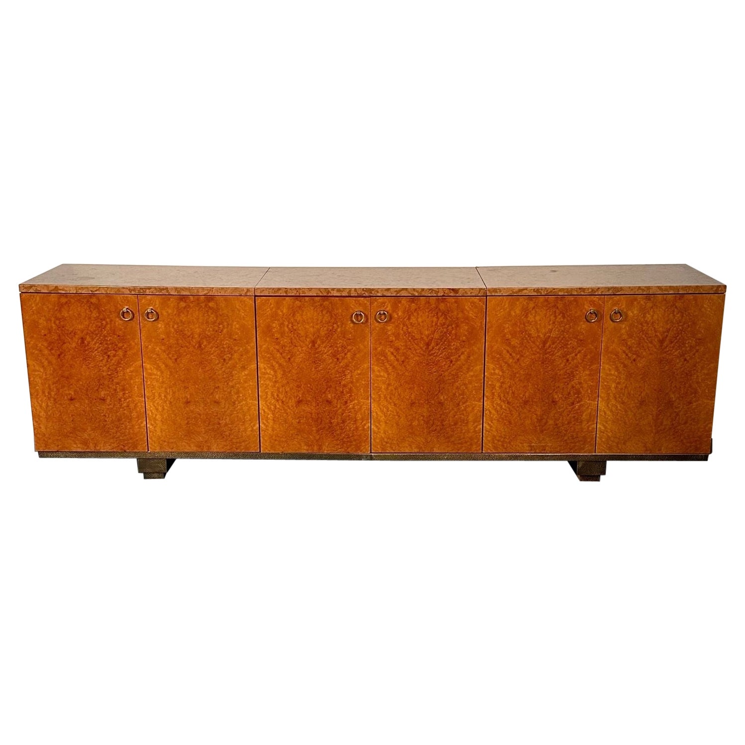 Peter Marino, Modern, Large Custom Sideboard, Maple, Marble, Brass, Canada For Sale