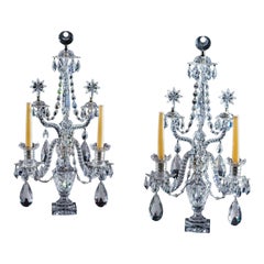 A Pair Of George Iii Cut Glass Candelabra By William Parker