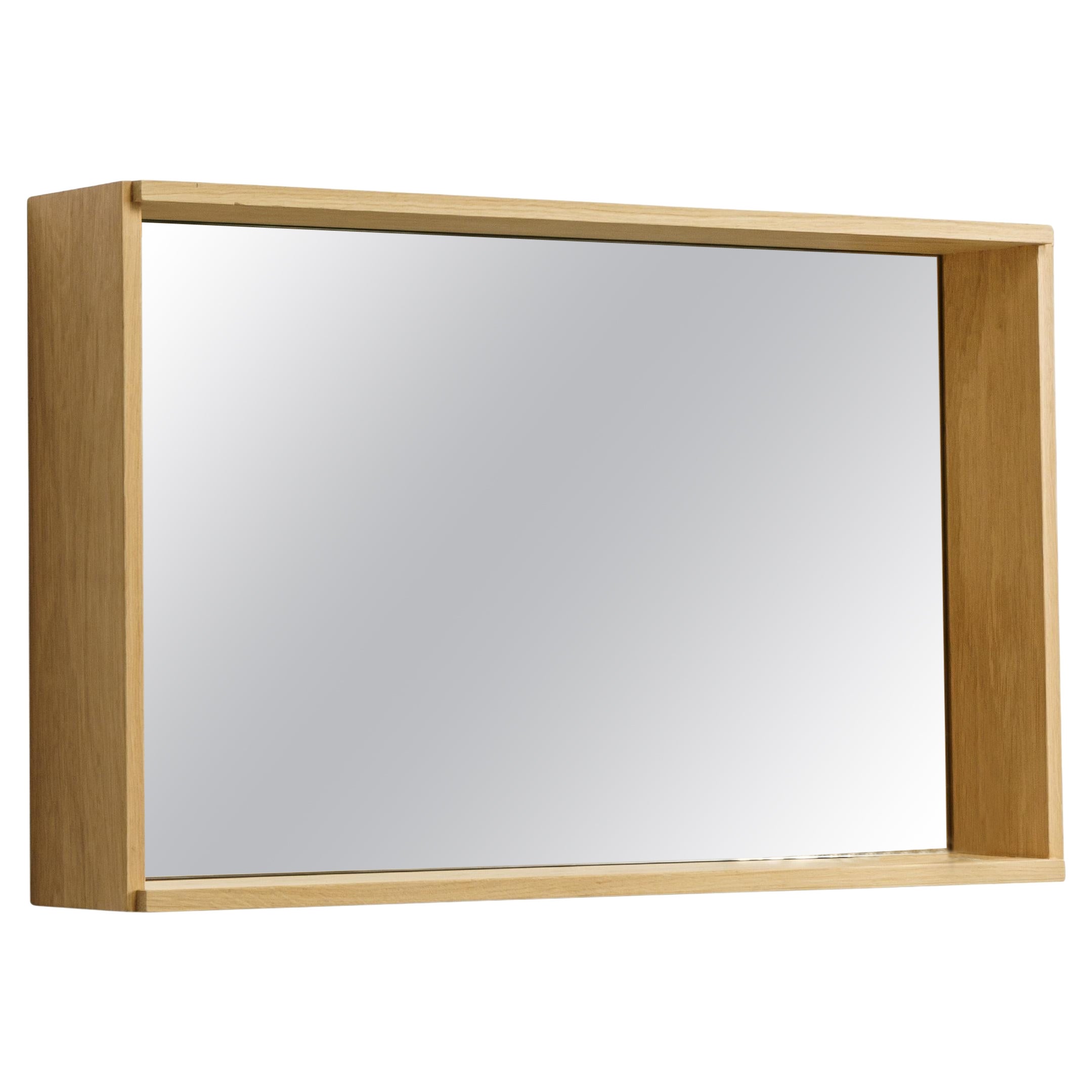Minimalist oak mirror medium For Sale