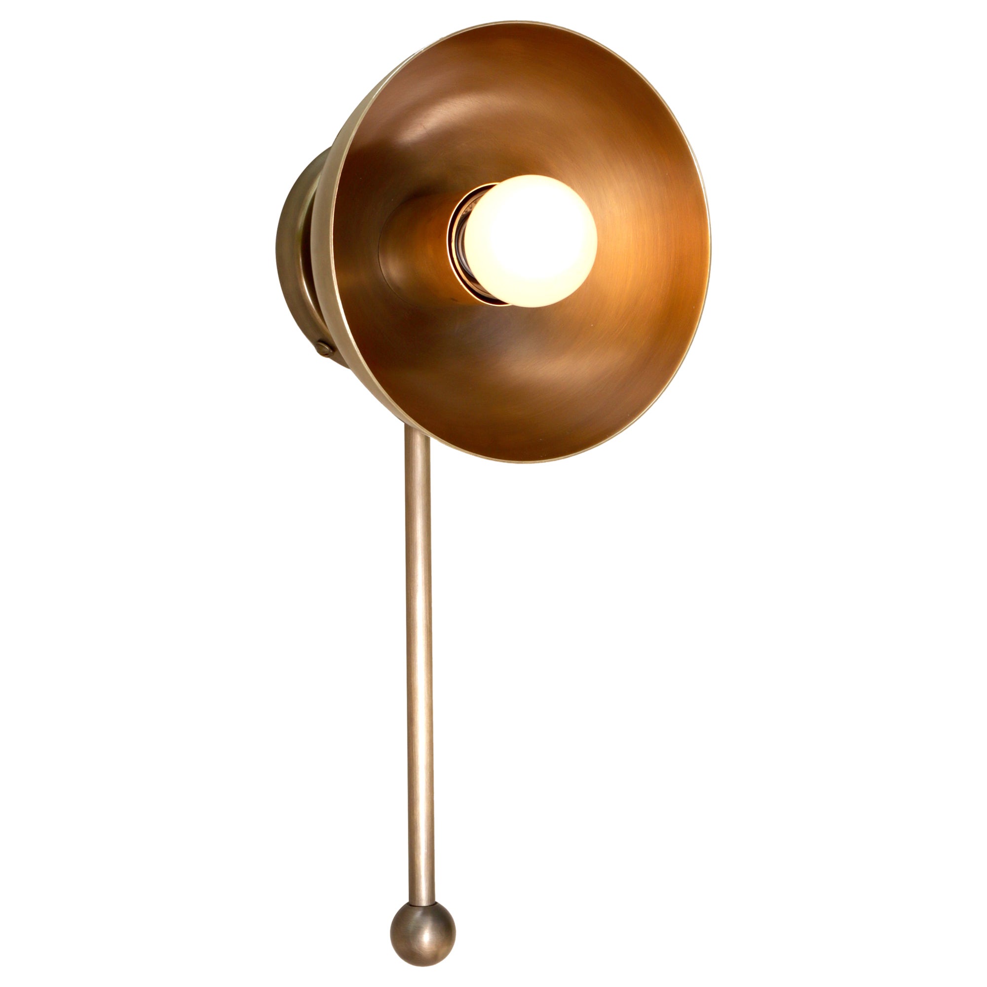 Small Drop Brass Wall Sconce by Lamp Shaper For Sale