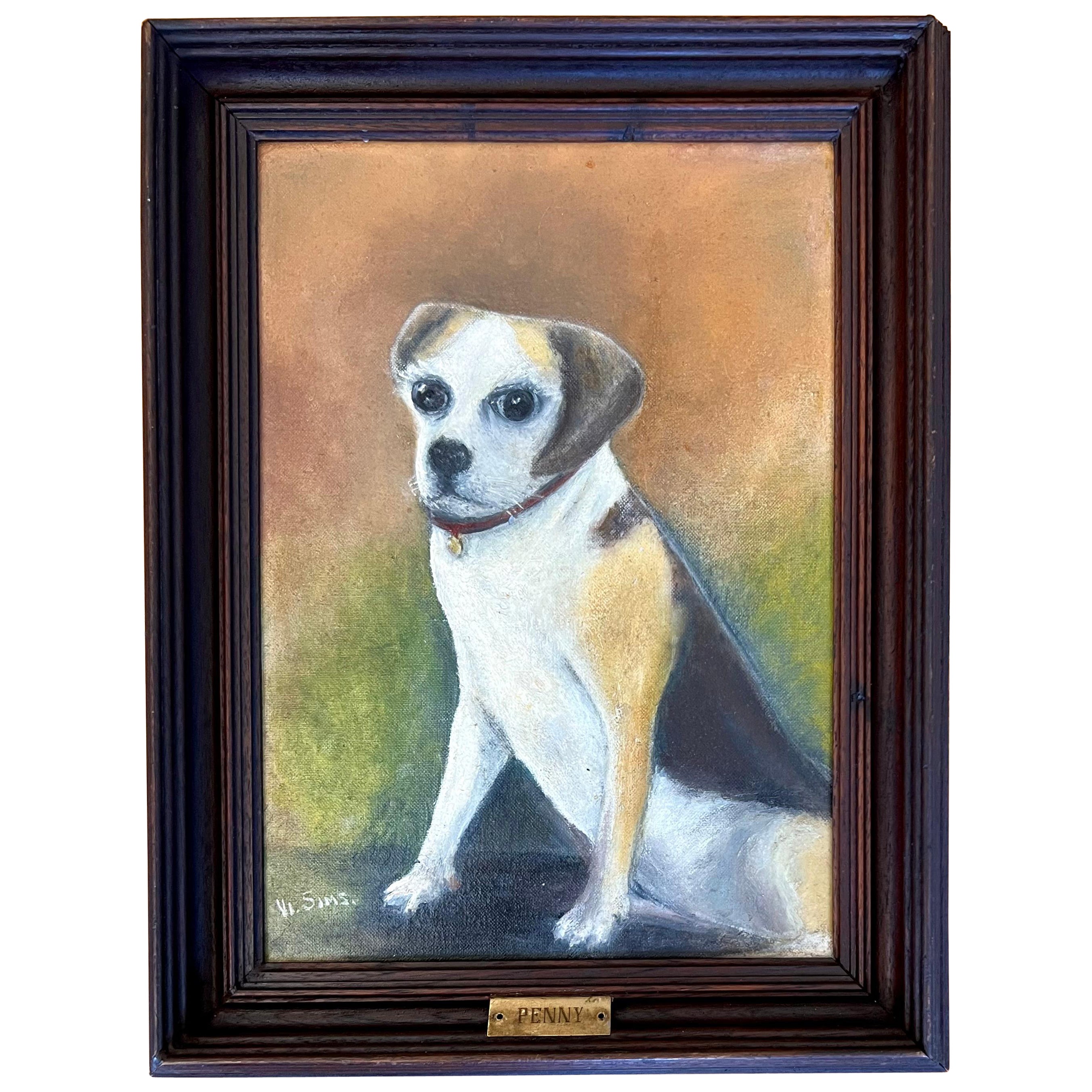 Folk Art Dog Painting of "Penny"