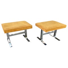 Design Institute  America Pair of Chrome Benches