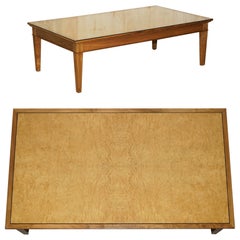 VISCOUNT DAVID LINLEY SYCAMORE WALNUT WiTH CHROME COFFEE TABLE