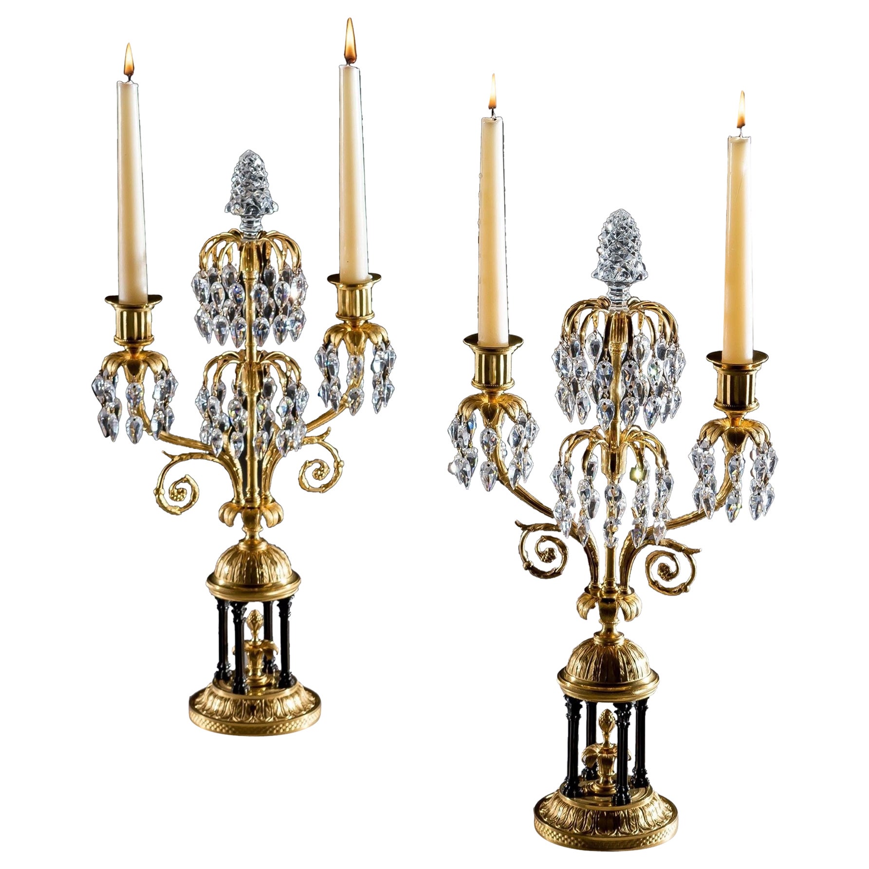 An Exceptional Pair Of Regency Temple Candelabras