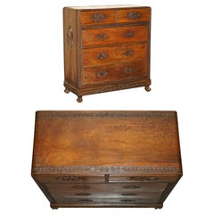 ANTIQUE CHiNESE HAND CARVED CIRCA 1890 CHEST OF DRAWERS VERY DETAILED HANDLES