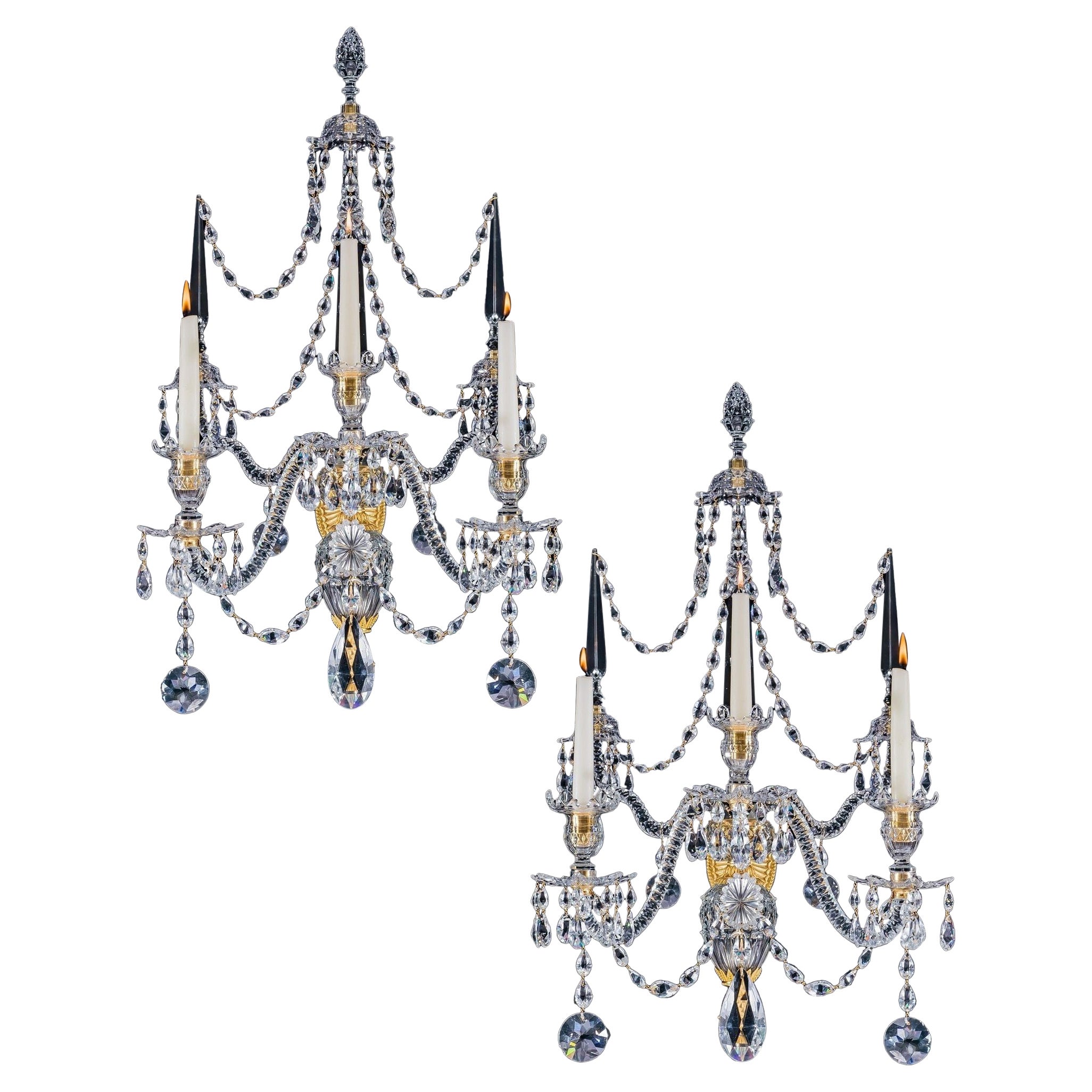 Paire de lampes murales de William Parker de style George II en vente