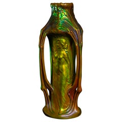 Art Nouveau Maidens Vase by Sándor Apáti-Abt for Zsolnay