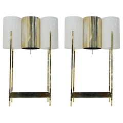Large Paul Mayen for Habitat Brass and Lucite Table Lamps, 1960s