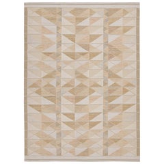 Rug & Kilim’s Scandinavian Style Kilim in Beige & Ivory Geometric Patterns