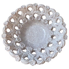 Italian 1950s Braided Ceramic Decorative Bowl