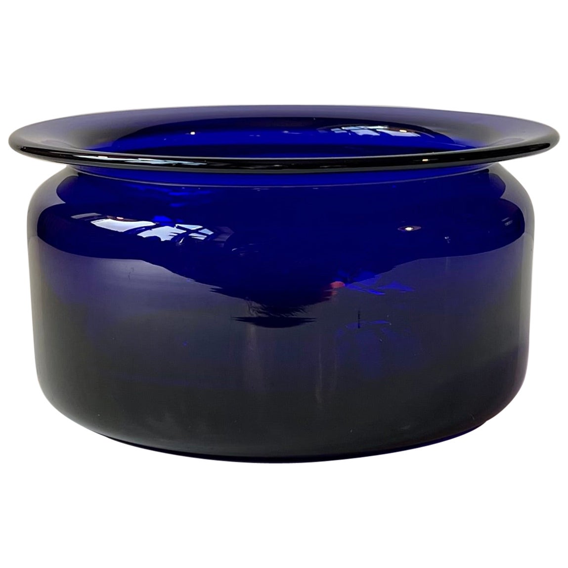 Danish Modern Saphire Blue Bowl, Holmegaard 1970s For Sale