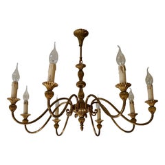 Vintage 1950s Brass Chandelier