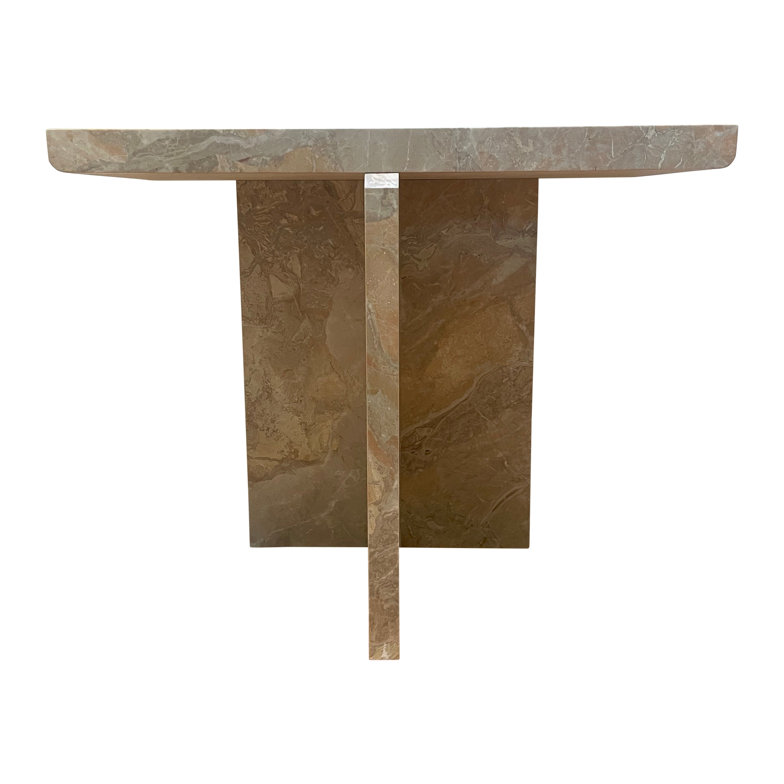 Console Table in Blushed-toned pink Marble  For Sale