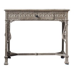 1870 Cast Iron & Cream Painted Gothic Christopher Dresser Coalbrookdale Table