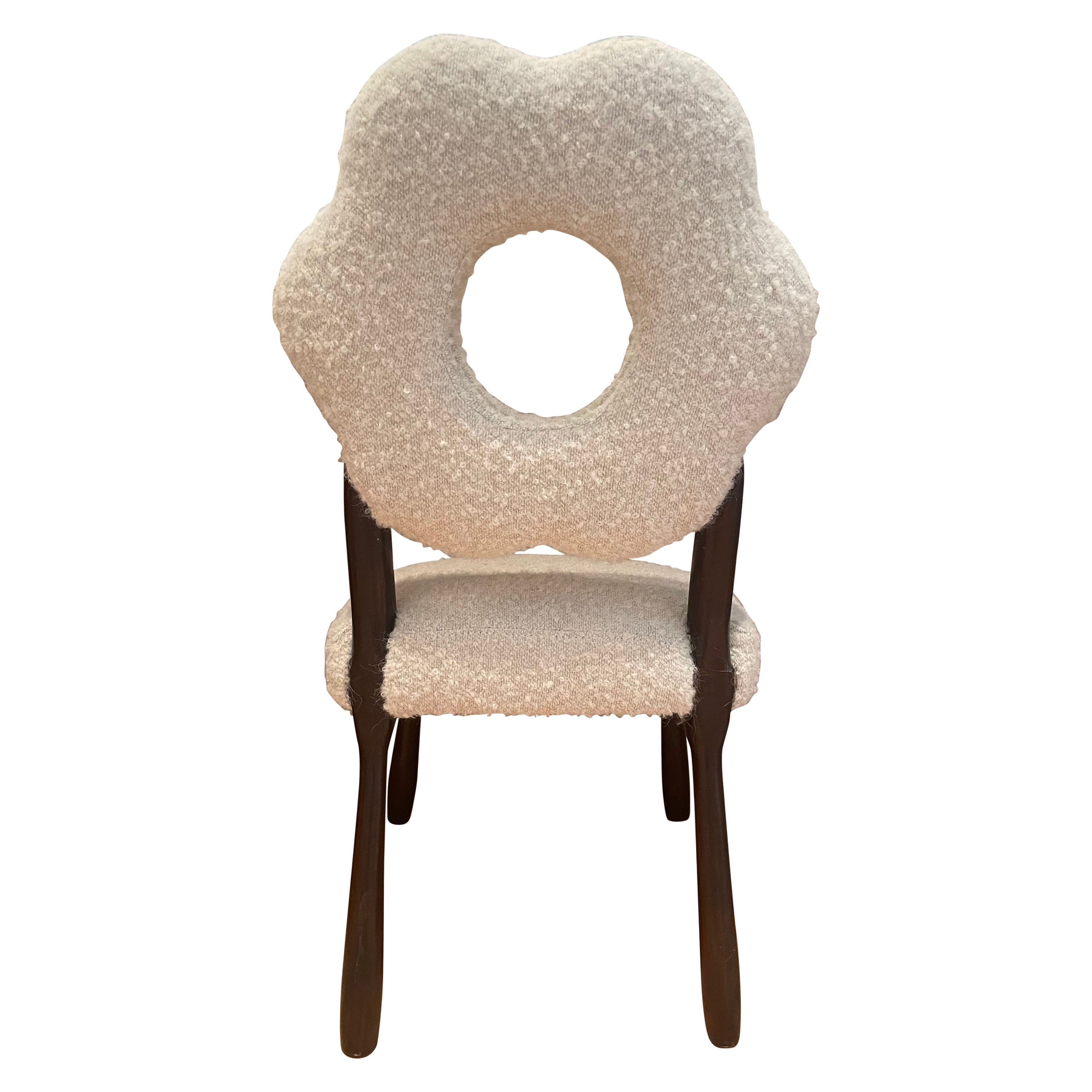 Studio OSKLO 'Flower' Chair in cozy White Boucle  For Sale