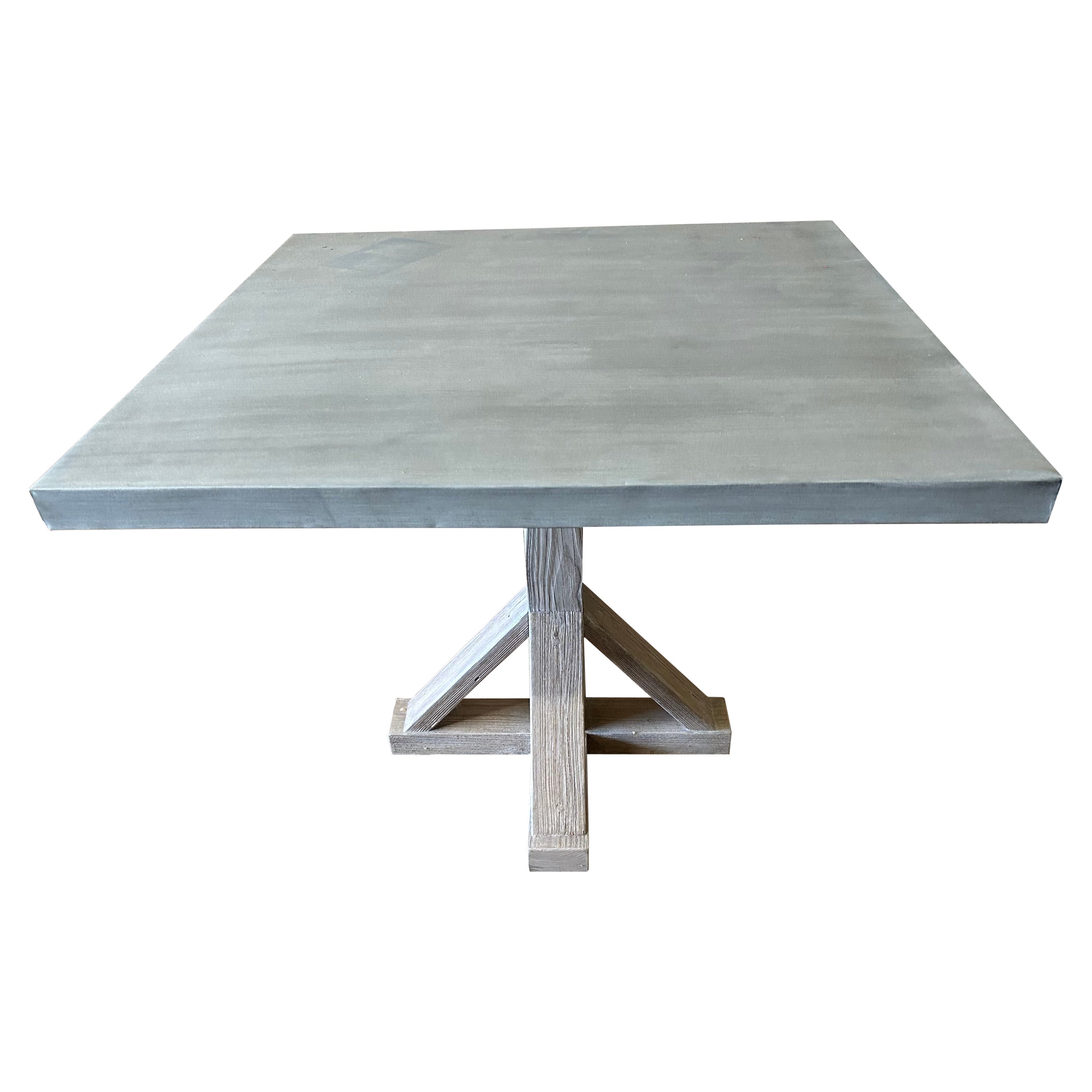 Square Zinc top dining table