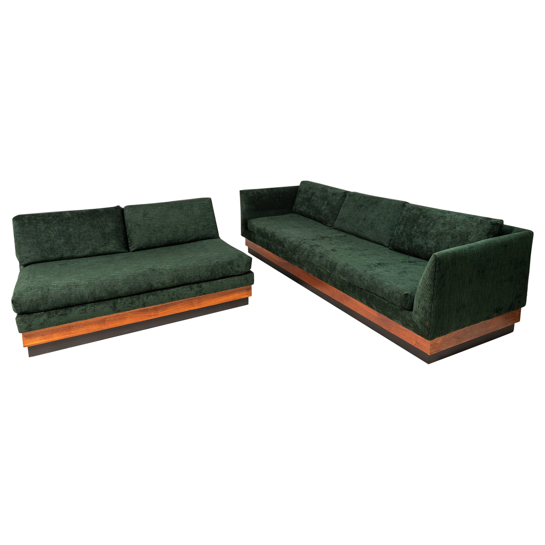  Deadstock Fabric Platform Sofa Set by Adrian Pearsall for Craft Associates, 60s For Sale