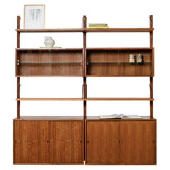 Scandinavian modular wall unit in walnut by Poul Cadovius for Royal System