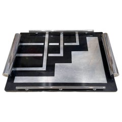 Superb Black Lacquered Tray, Bauhaus, Circa 1930