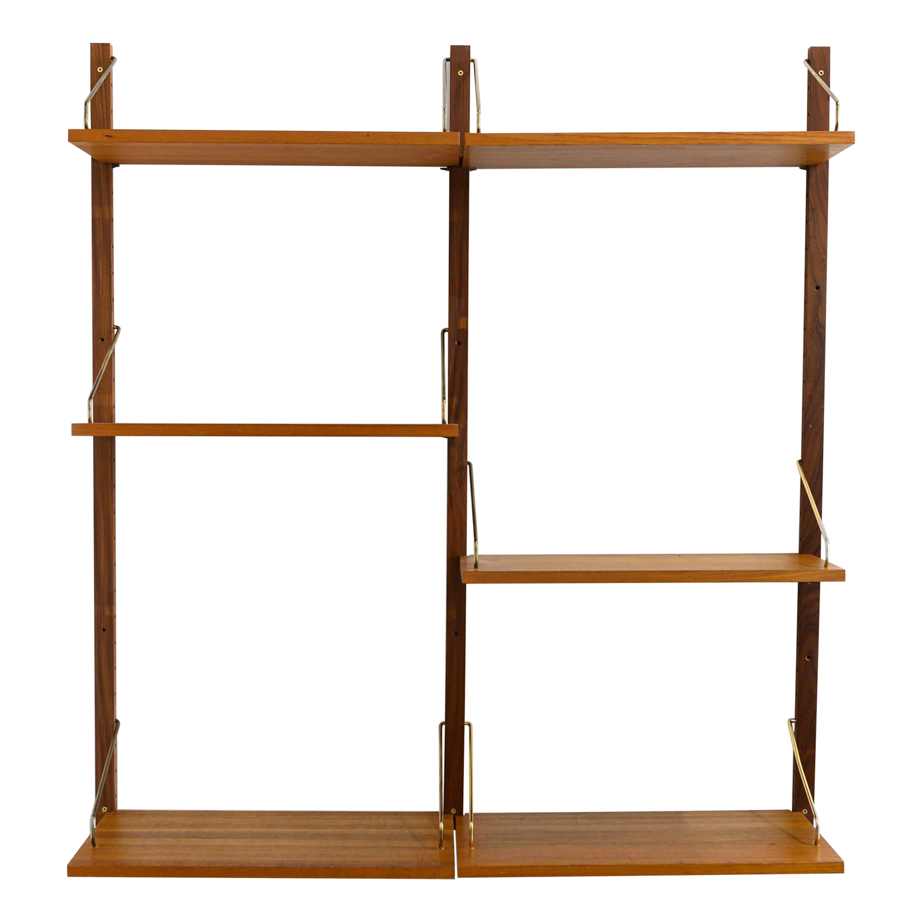 Wall Unit with Brass Hooks by Poul Cadovius, 1960s