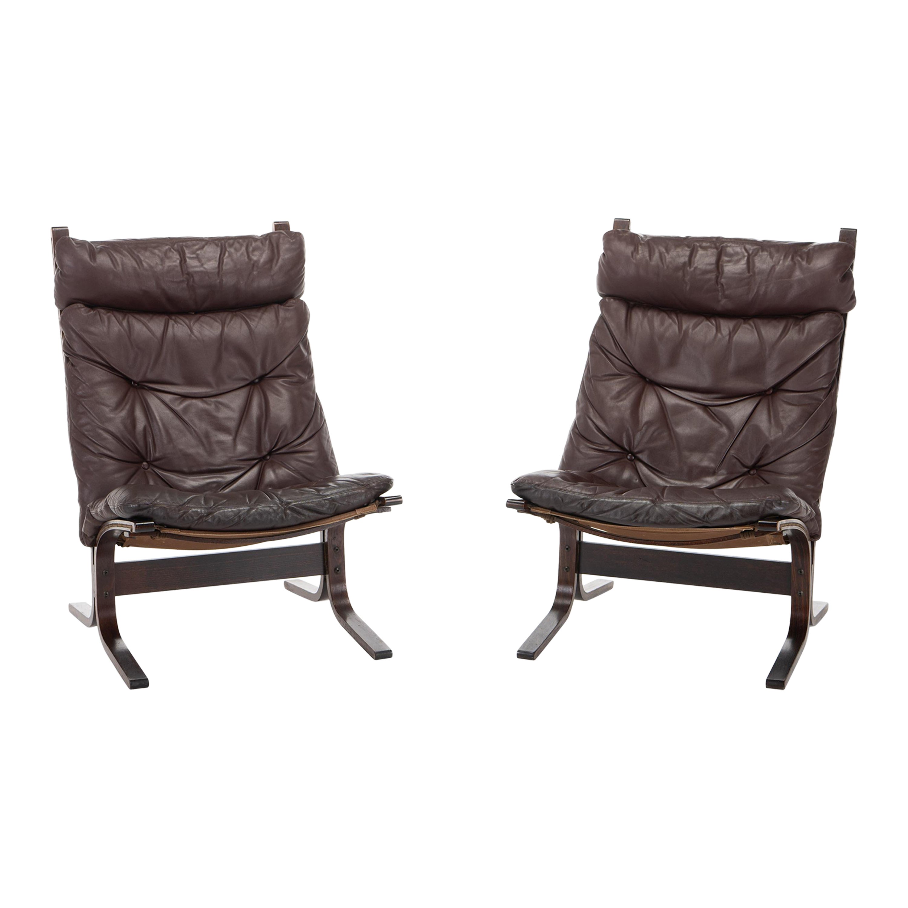 Set of 2 Vintage Siesta Lounge Chairs by Ingmar Relling for Westnofa, Norway