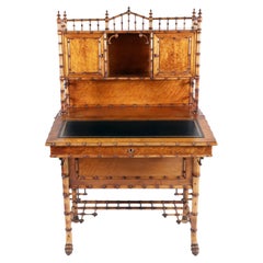 Bamboo and Birch Satinwood Secretary Desk