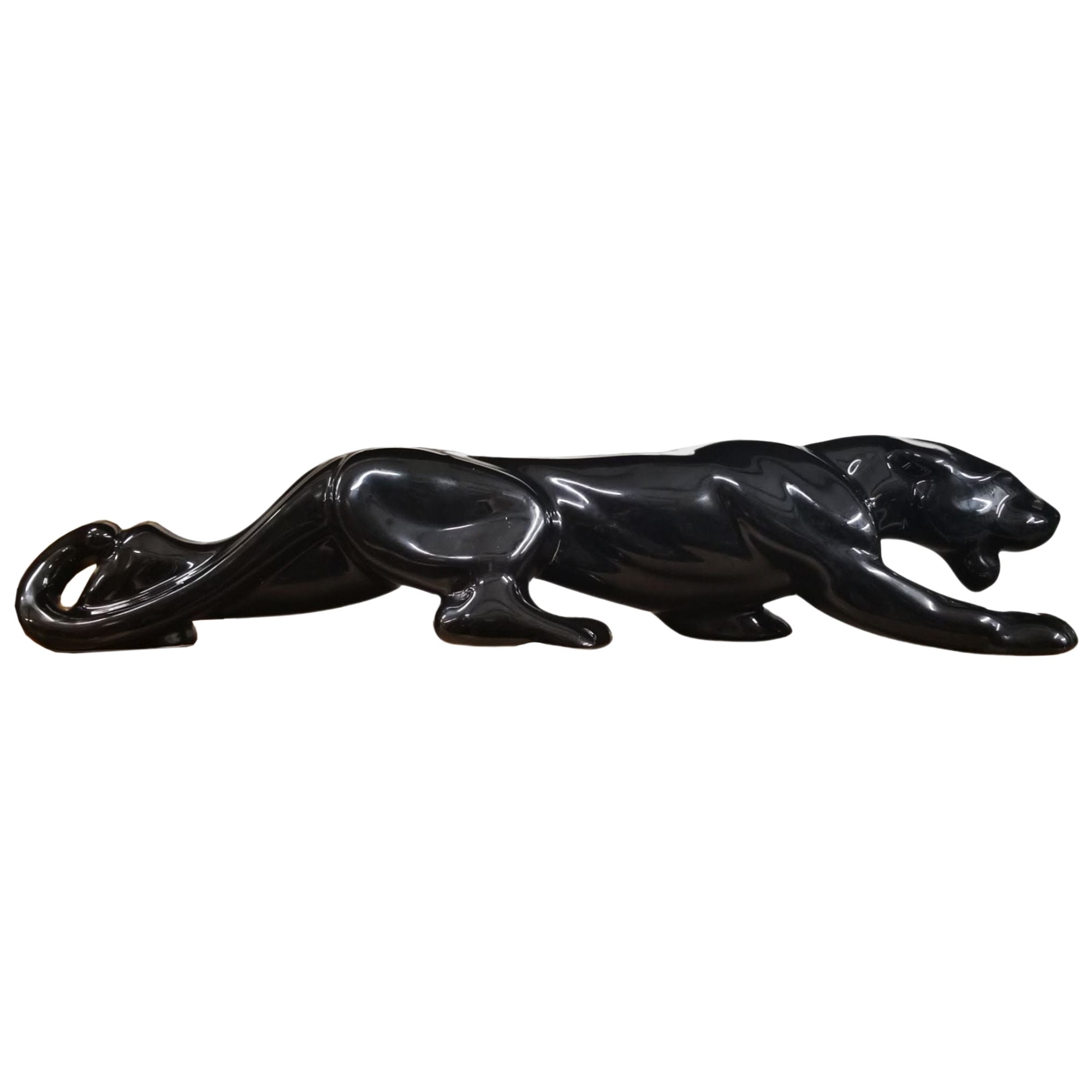 Figurine de panthère noire piquée du milieu du siècle dernier par Royal Haegar