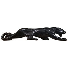 Mid Century Stalking Black Panther Figurine by Royal Haegar