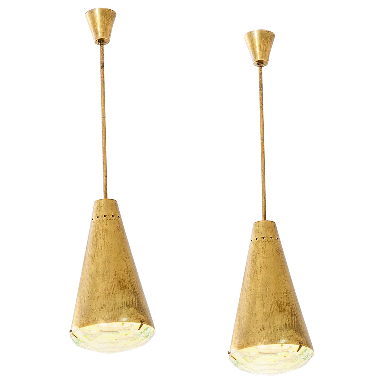 20th Century Max Ingrand Pair of Suspension Lamps mod 1995 for FontanaArte, 60s For Sale