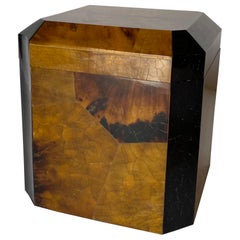 Maitland Smith Brown Penshell Cube Decorative Box