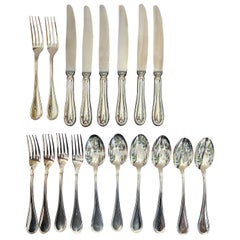 24-piece Cutlery Set for six  800 Silver English style, Italy, 80s