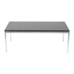 2020 Florence Knoll Coffee Table with Satin Grigio Marquina Marble Top 45x22