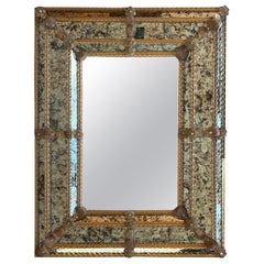 18th Century  Venetian Square Mirror, Handmade and Hand Silvered