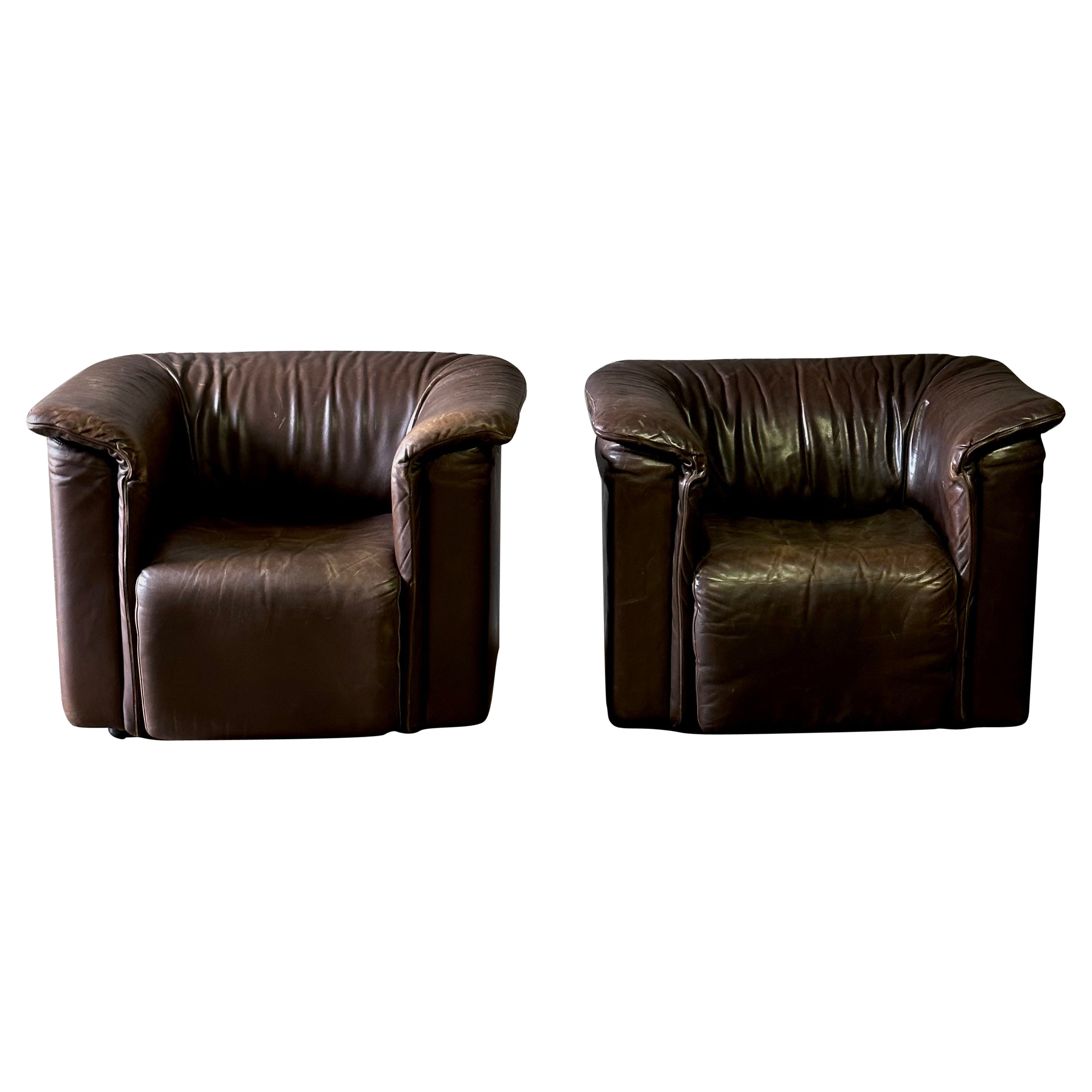 Pair of Leather Chairs For Sale